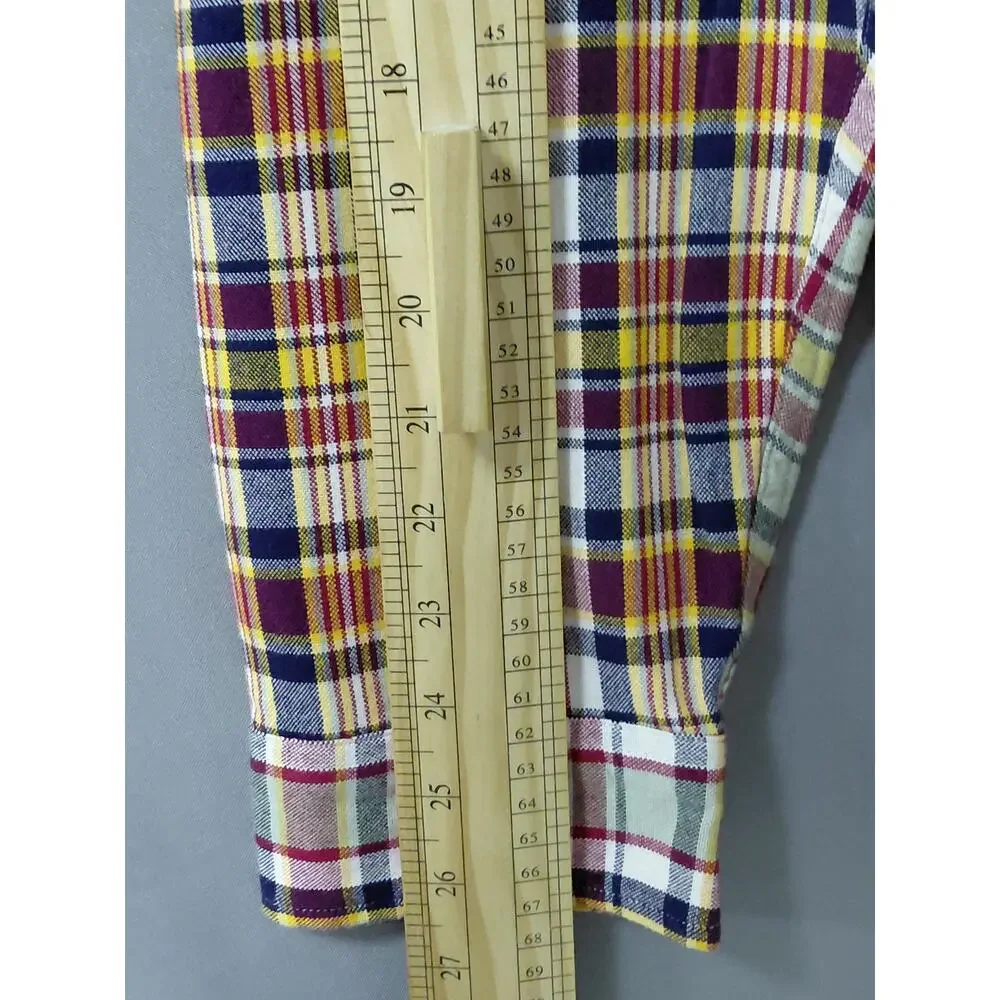 NWT J.Crew BN629 Down Multicolor Plaid Button-Down Shirt Men Size L